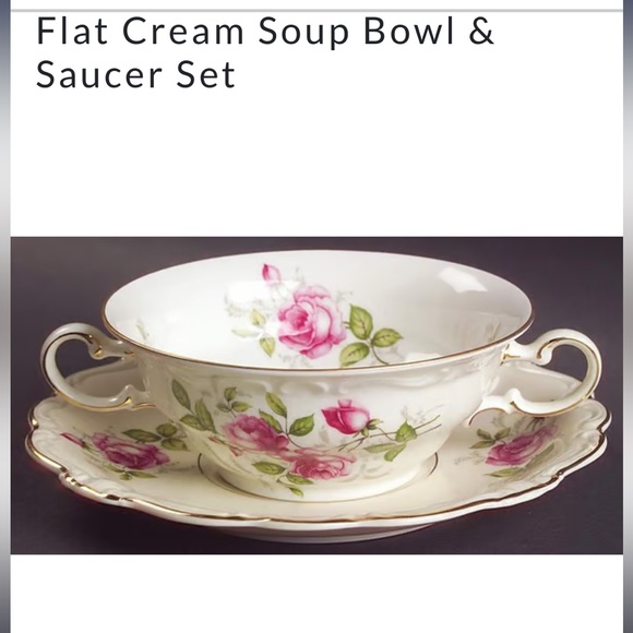 Rosenthal Courtship Flat Cream Soup Bowl & Saucer set pompadour - Picture 2 of 13